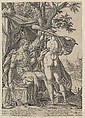 Hercules and Omphale, Anton Eisenhoit German, Engraving