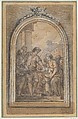 St. Gregory Distributing His Worldly Goods to the Poor, Carle (Charles André) Vanloo French, Pen and brown ink, brush and brown and gray wash.