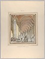 La Halle aux Blés, Interior View, Pierre François Léonard Fontaine  French, Watercolor over graphite