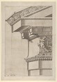 Temple of Serapis, pediment and cornice, projection view, Master AP  French or Italian, Etching