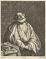 Saint Peter in prayer, looking upwards and to the right, Lucas Vorsterman II Flemish, Etching