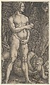 Adam with a Bear, Heinrich Aldegrever German, Engraving