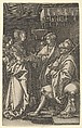 Potiphar's Wife Accusing Joseph, from "The Story of Joseph", Heinrich Aldegrever  German, Engraving; second state of two