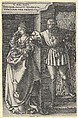 Tamar Turned Out of Amnon's House, from "The Story of Amnon and Tamar", Heinrich Aldegrever  German, Engraving; first state of two