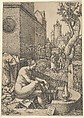 Susanna Surprised by the Elders, from The Story of Susanna, Heinrich Aldegrever German, Engraving; first state of three