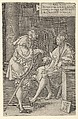 Amnon and Jonadab, from The Story of Amnon and Tamar, Heinrich Aldegrever German, Engraving; second state of two