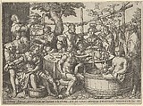 The Rich Man at His Table, from "The Parable of the Rich Man and Lazarus", Heinrich Aldegrever German, Engraving