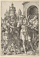 Lot Prevents the Sodomites from Violence, from The Story of Lot, Heinrich Aldegrever  German, Engraving