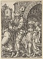 Lot and His Family Fleeing from Sodom, from The Story of Lot, Heinrich Aldegrever  German, Engraving