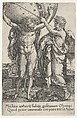 Hercules and Atlas, from "The Labors of Hercules", Heinrich Aldegrever German, Engraving