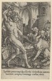 Hercules and Cerberus, from "The Labors of Hercules", Heinrich Aldegrever German, Engraving
