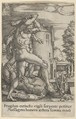 Hercules Killing the Dragon Ladon, from "The Labors of Hercules", Heinrich Aldegrever German, Engraving