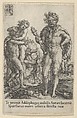 Hercules Squeezing Antaeus to Death, from The Labors of Hercules, Heinrich Aldegrever  German, Engraving