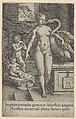 Leda with the Swan and Hercules as a Child, from The Labors of Hercules, Heinrich Aldegrever German, Engraving