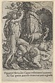 Hercules Killing Cacus, from The Labors of Hercules, Heinrich Aldegrever German, Engraving