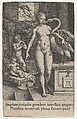 Leda with the Swan and Hercules as a Child, from "The Labors of Hercules", Heinrich Aldegrever  German, Engraving