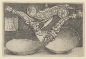 Design for Two Spoons and a Dog Whistle, Heinrich Aldegrever  German, Engraving