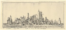 N.Y. City from Governor's Island, Reginald Marsh American, Etching