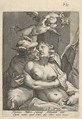 Mercury Embracing Venus, Pieter de Jode I Netherlandish, Engraving
