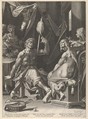 Hercules and Omphale, Aegidius Sadeler II Netherlandish, Engraving