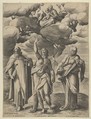 Saint Anthony, Saint John the Baptist, and Saint Elizabeth, Crispijn de Passe the Elder Netherlandish, Engraving