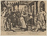 Judgment of Solomon, plate 2 from "Thronus Justitiae, tredecim pulcherrimus tabulis...", Willem van Swanenburg  Netherlandish, Engraving
