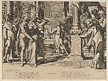 Susanna before Daniel, plate 3 from "Thronus Justitiae, tredecim pulcherrimus tabulis...", Willem van Swanenburg  Netherlandish, Engraving