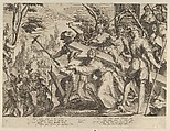 Christ Carrying the Cross, plate 4 from "Thronus Justitiae, tredecim pulcherrimus tabulis...", Willem van Swanenburg  Netherlandish, Engraving
