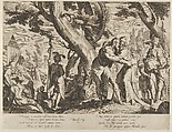 The Meeting of Moses and Jethro, plate 1 from "Thronus Justitiae, tredecim pulcherrimus tabulis...", Willem van Swanenburg Netherlandish, Engraving