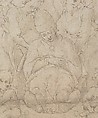 Design for the Tomb of Pope Julius II della Rovere, Michelangelo Buonarroti (Italian, Caprese 1475–1564 Rome), Pen and brown ink, brush and brown wash, over stylus ruling and leadpoint
