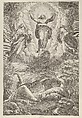 The Transfiguration with Christ flanked by two saints and with the Apostles below, Cherubino Alberti (Zaccaria Mattia)  Italian, Engraving