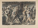 Penn Station, Reginald Marsh  American, Hand colored lithograph