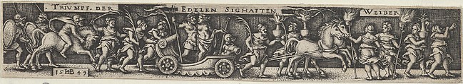 Triumphal Procession of the Noble Glorious Women, Sebald Beham  German, Engraving; first state of two (Pauli)