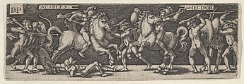 Achilles and Hector, Sebald Beham German, Engraving