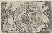 Horizontal Panel with Bacchus in a Medallion, Claes Jansz. Visscher  Dutch, Engraving