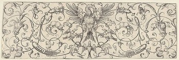 Plate 5, from "Friezes with Birds, Flowers and Meandering Wreaths and Scrolls", Theodor Bang German, Etching