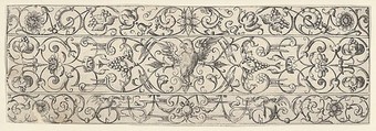 Plate 8, from "Friezes with Birds, Flowers and Meandering Wreaths and Scrolls", Theodor Bang German, Etching