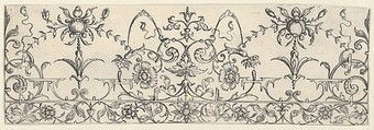 Plate 9, from "Friezes with Birds, Flowers and Meandering Wreaths and Scrolls", Theodor Bang German, Etching