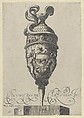 Plate 9: Vase or Ewer with a Serpent Handle and Two Putti holding up a Garland, from "Antique Vases" (Vasa a Polydoro Caravagino), Aegidius Sadeler II  Netherlandish, Etching and engraving; second state of three (Bartsch)