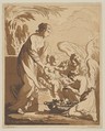 Adoration of the Angels (L’Adoration des anges), Jean-Baptiste Le Prince  French, Etching and aquatint, printed in brown ink