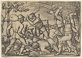 Peasants' Brawl from The Peasants' Feast or the Twelve Months, Sebald Beham  German, Engraving; second state of two (Pauli)