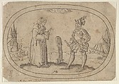 A Friar and a Soldier, from Das Bossenbüchlein, Mathais Beitler  German, Engraving