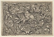 Horizontal Panel with a Bird, from "Varii Generis Opera Aurifabris Necessaria", Paul Birckenhultz  German, Engraving; first state of two (SKB)