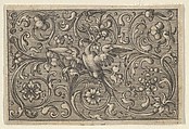 Horizontal Panel with a Bird, from "Varii Generis Opera Aurifabris Necessaria", Paul Birckenhultz  German, Engraving; first state of two (SKB)