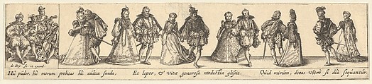 Society Couples Dancing, Johann Theodor de Bry Netherlandish, Engraving