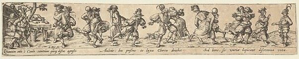 Peasant Couples Dancing, Johann Theodor de Bry Netherlandish, Engraving