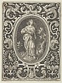 Hope, from the Cardinal Virtues, Nicolaes de Bruyn  Netherlandish, Engraving, first state of two.