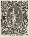 Justice, from the Cardinal Virtues, Nicolaes de Bruyn  Netherlandish, Engraving