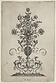 Vertical Panel with Design for a Pendant, from Ars His Myronis Nobilis Effingitus Pagellulis, Paul Birckenhultz  German, Engraving and blackwork