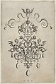 Vertical Panel with Design for a Pendant, from Ars His Myronis Nobilis Effingitus Pagellulis, Paul Birckenhultz  German, Engraving